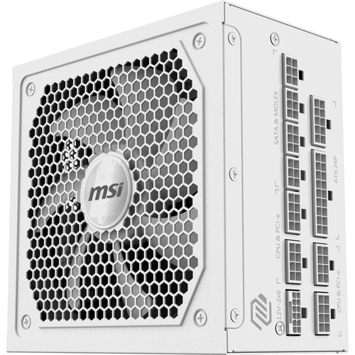 MSI MAG A1000GL PCIE5 WHITE 1000W 80+ Gold Beyaz
