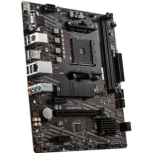 MSI MB A520M PRO AM4 DDR4 4600(OC) VGA DVI HDMI M.2 USB3.2 MATX