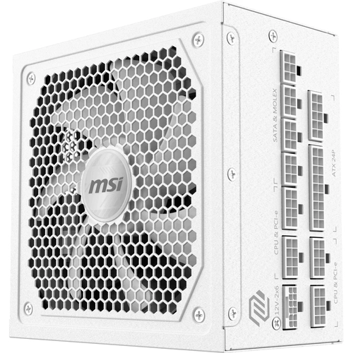 MSI MAG A1000GL PCIE5 WHITE 1000W 80+ Gold Beyaz