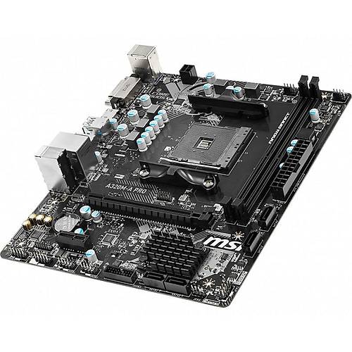 MSI A320M-A PRO AM4 DDR4 3200(OC) DVI HDMI USB3.2 MATX