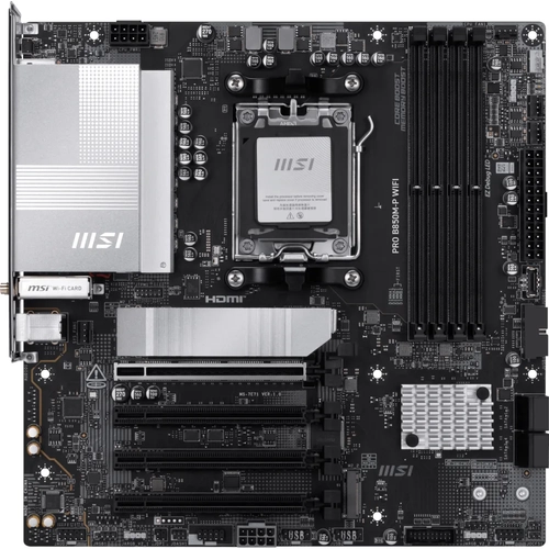 MSI MB PRO B850M-P WIFI AM5 DDR5 8200MHZ(OC) HDMI DP 3X M.2 USB 10GBS 5G LAN WI-FI 7 MATX
