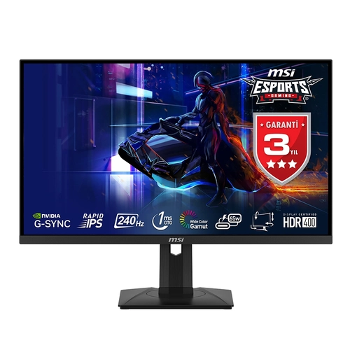 MSI 27 G274QPX 2560x1440 (WQHD) 16:9 FLAT RAPID IPS 240HZ 1MS G-SYNC COMPATIBLE PIVOT GAMING MONITOR