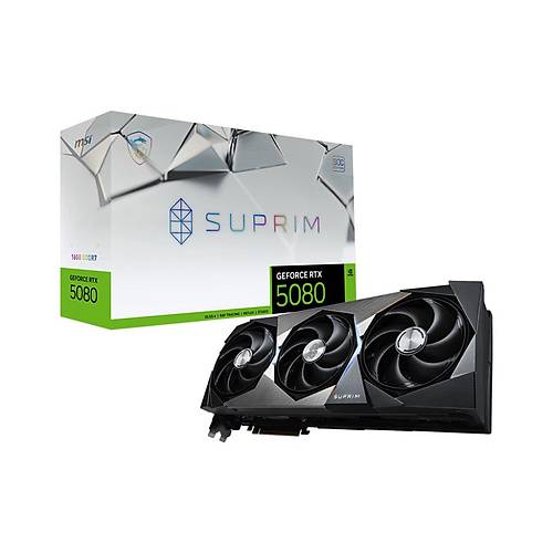 MSI VGA GEFORCE RTX 5080 16G SUPRIM SOC RTX5080 16GB GDRR7 256 B DX12 PCIE 5.0 X16 (3XDP 1XHDMI)