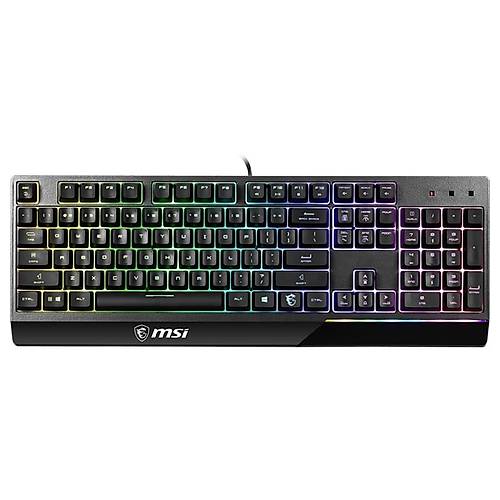 MSI GG VIGOR GK30 TR GAMING KEYBOARD MEKANIK HISLI 6 BOLGE RGB LED AYDINLATMA SIVI DOKULMESINE DAYANIKLI OYUNCU KLAVYESI TURKCE Q