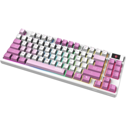 MSI GG FORGE GK600 TKL W VIOLET TR MEKANIK GAMING KLAVYE LCD EKRAN KTT HIFI LINEAR HOT-SWAPPABLE SWITCH PBT TUS TAKIMI RGB TR LAYOUT
