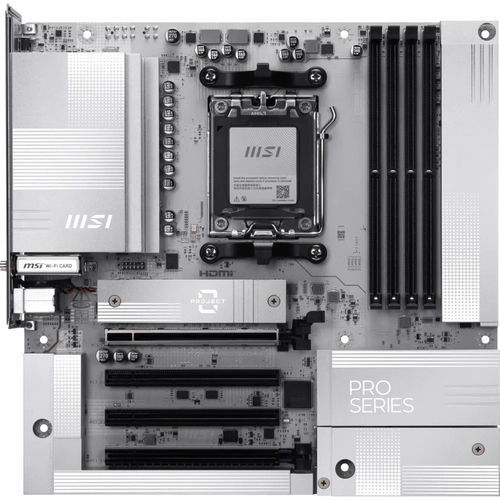 MSI MB PRO B850M-A WIFI PZ AM5 DDR5 8200MHZ(OC) 4X PCI-E X16 HDMI DP 2X M.2 USB 10GBS 5G LAN WI-FI 7 MATX