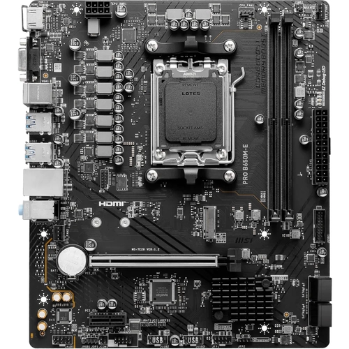 MSI MB PRO B650M-E AM5 DDR5 6800MHZ(OC) HDMI VGA M.2 USB3.2 2.5G LAN MATX