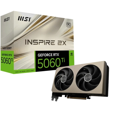 MSI VGA GEFORCE RTX 5060 TI 16G INSPIRE 2X OC RTX5060TI 16GB GDDR7 128B DX12 PCIE 5.0 X16 (3XDP 1XHDMI)