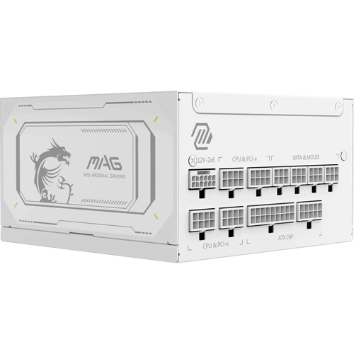 MSI MAG A1000GL PCIE5 WHITE 1000W 80+ Gold Beyaz