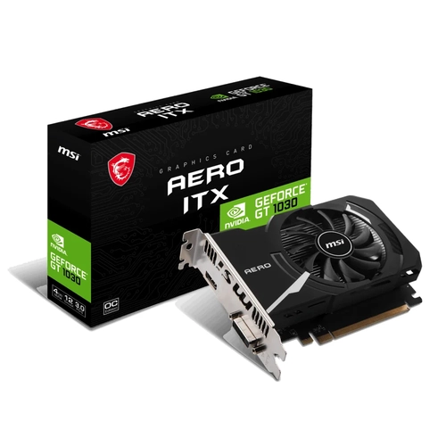 MSI GeForce GT 1030 AERO ITX 4GD4 OC DDR4 64Bit PCIe 3.0 1xDVI-D 1xHDMI Ekran Kart�