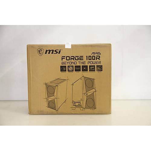 MSI MAG FORGE 100R 2x120mm ARGB 1x120mm Fanl� Siyah ATX Gaming Kasa (Outlet - Te�hir)