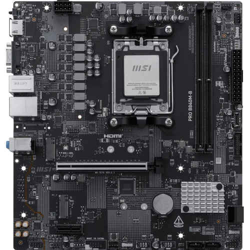 MSI MB PRO B840M-B AM5 DDR5 8000MHZ(OC) HDMI ,VGA,2X M.2 USB 5 GBS 2.5G LAN MATX