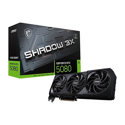 MSI VGA GEFORCE RTX 5080 16G SHADOW 3X RTX5080 16GB GDRR7 256 B DX12 PCIE 5.0 X16 (3XDP 1XHDMI)