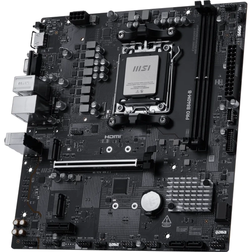 MSI MB PRO B840M-B AM5 DDR5 8000MHZ(OC) HDMI ,VGA,2X M.2 USB 5 GBS 2.5G LAN MATX