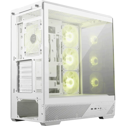 MSI MAG PANO 130R PZ WHITE TEMPERLI CAM 3X120MM REVERSE AGRB 1X120MM ARGB FAN ATX BEYAZ PANORAMIK GAMING BILGISAYAR KASASI
