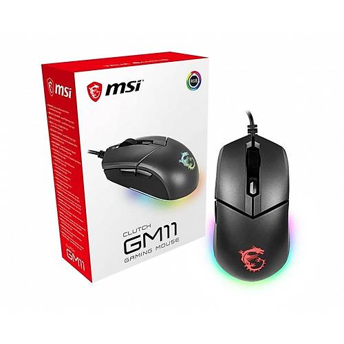 MSI GG CLUTCH GM11 GAMING MOUSE 5.000 DPI OPTIK SENSOR RGB LED MYSTIC LIGHT OYUNCU FARESI