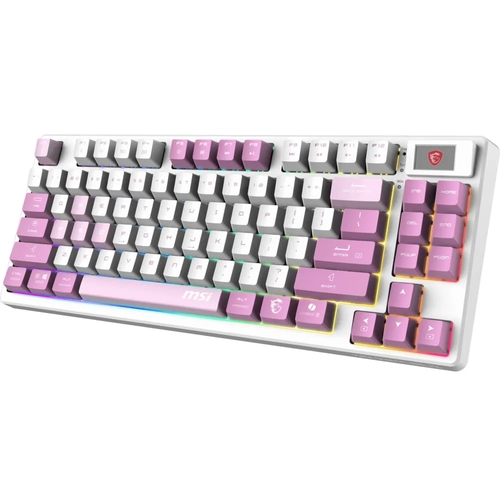 MSI GG FORGE GK600 TKL W VIOLET TR MEKANIK GAMING KLAVYE LCD EKRAN KTT HIFI LINEAR HOT-SWAPPABLE SWITCH PBT TUS TAKIMI RGB TR LAYOUT