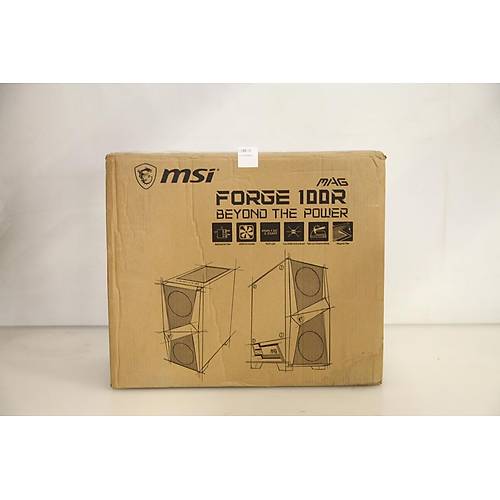 MSI MAG FORGE 100R 2x120mm ARGB 1x120mm Fanl� Siyah ATX Gaming Kasa (Outlet - Te�hir)
