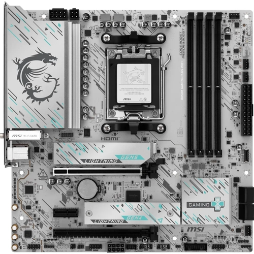 MSI MB B850M GAMING PLUS WIFI AM5 DDR5 8200MHZ(OC) HDMI DP 2X M.2 USB 10GBS 5G LAN WI-FI 7 MATX