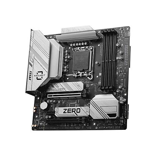 MSI MB B760M PROJECT ZERO SOKET 1700 DDR5 7800(OC) PCI-E ,M.2 USB3.2 HDMI,DP 1X 2.5G LAN WI-FI 6E MATX
