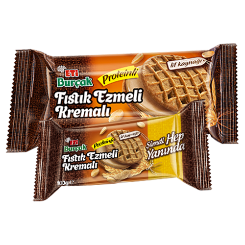 Bur�ak Yer F�st��� Ezmeli Kremal� Proteinli Bisk�vi