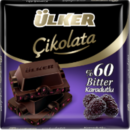 �lker Bitter Kare �ikolata %60 Karadutlu 60 g