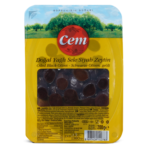Cem Do�al Sele Siyah Zeytin 200 gr