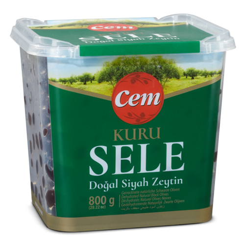 Cem Kuru Sele Do�al Siyah Zeytin 800 gr