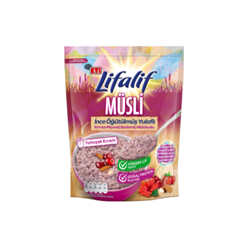 Lifalif �nce ���t�lm�� Yulafl�, K�rm�z� Meyveli, Bademli, Hibiskuslu M�sli