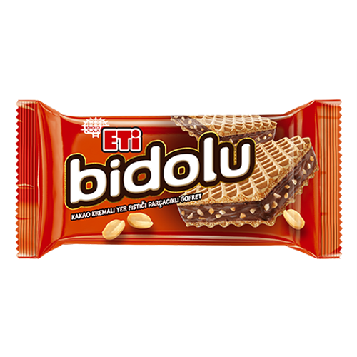 Bidolu Yer F�st�k Par�ac�kl� Kakao Kremal� Gofret