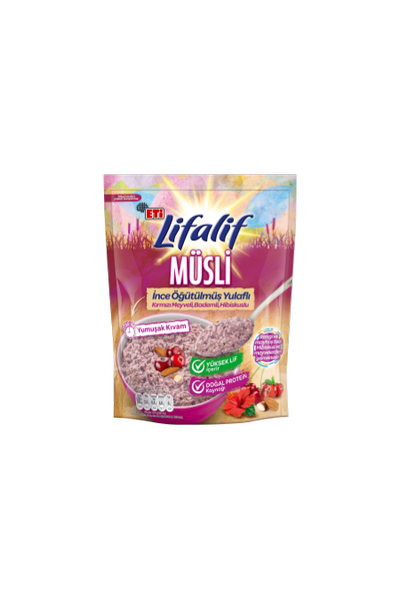 Lifalif �nce ���t�lm�� Yulafl�, K�rm�z� Meyveli, Bademli, Hibiskuslu M�sli