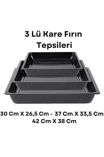 Emaye Kare F�r�n Tepsi