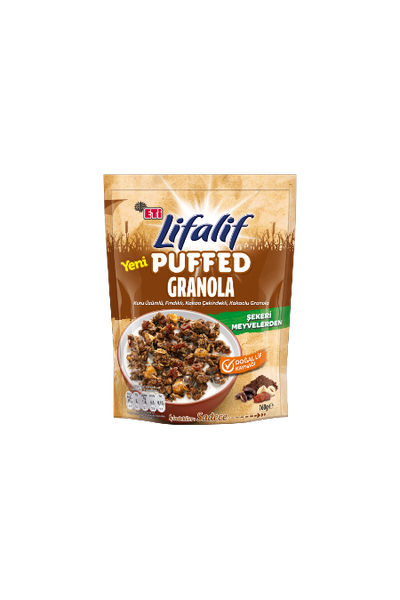 Eti Lifalif Kuru �z�ml�, F�nd�kl�, Kakao �ekirdekli, Kakaolu Puffed Granola