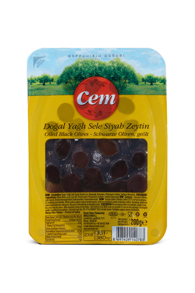 Cem Do�al Sele Siyah Zeytin 200 gr