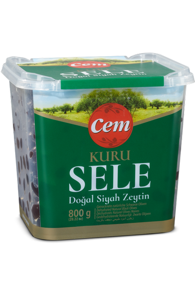 Cem Kuru Sele Do�al Siyah Zeytin 800 gr