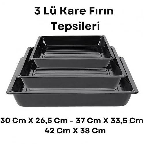 Emaye Kare F�r�n Tepsi