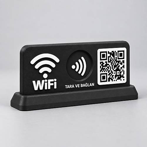 WiFi Ba�lant� Stand� QR Kod ve NFC ile  � ��letmelere �zel Masa�st� WiFi Stand�