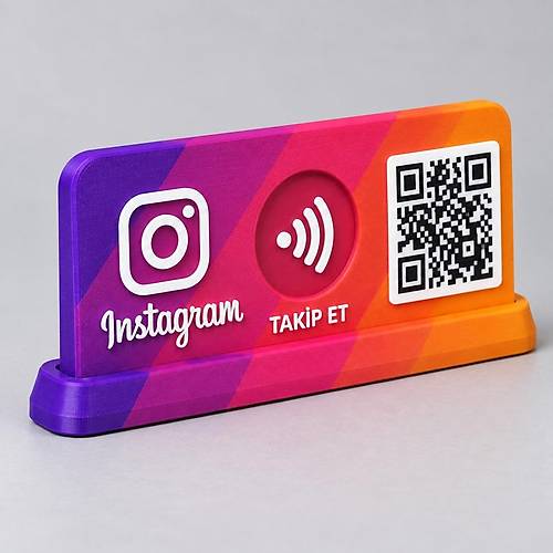 Instagram NFC ve QR Kodlu Masa�st� Takip Stand�
