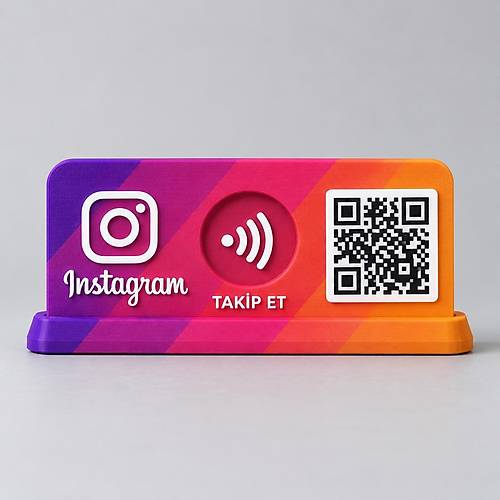 Instagram NFC ve QR Kodlu Masa�st� Takip Stand�