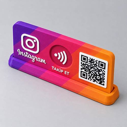 Instagram NFC ve QR Kodlu Masa�st� Takip Stand�