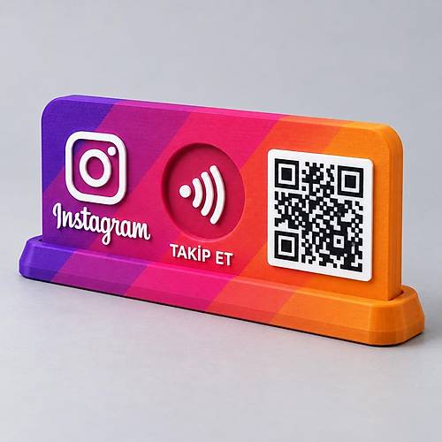 Instagram NFC ve QR Kodlu Masa�st� Takip Stand�
