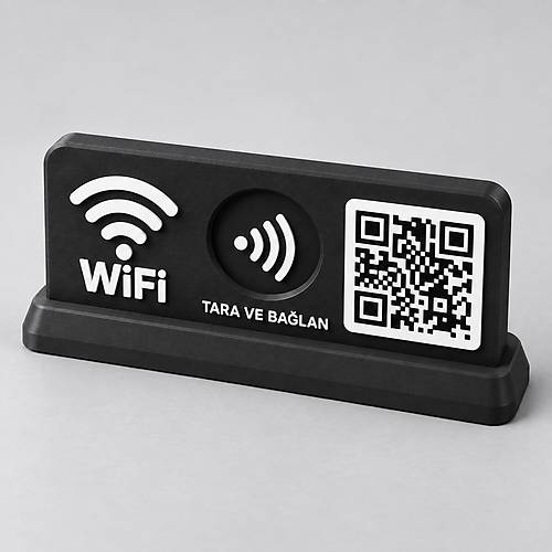 WiFi Ba�lant� Stand� QR Kod ve NFC ile  � ��letmelere �zel Masa�st� WiFi Stand�