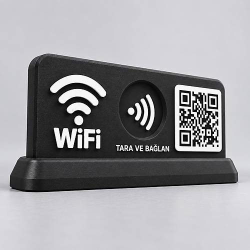 WiFi Ba�lant� Stand� QR Kod ve NFC ile  � ��letmelere �zel Masa�st� WiFi Stand�