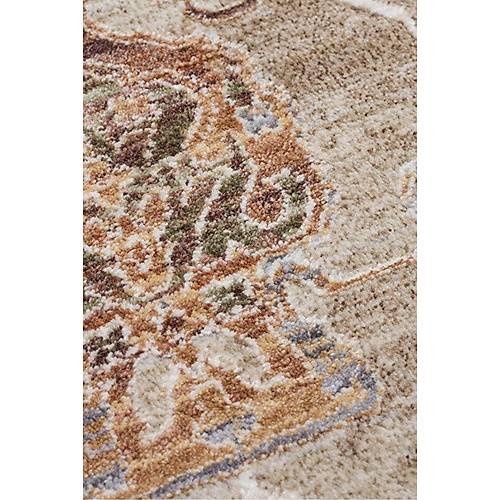 Eko Hal� SOFIA SOF 05 CREAM GOLD Renkli El Dokuma U�ak Hal� Desenlerine Sahip Makine Hal�s�