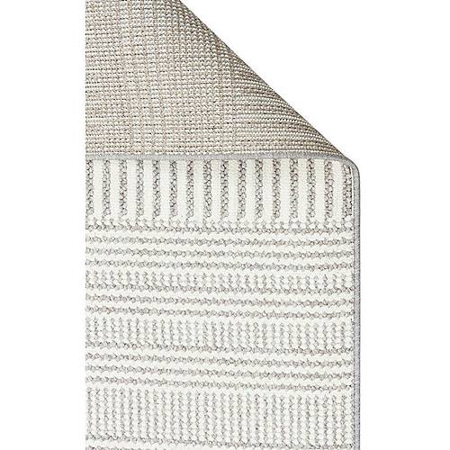 Oslo OSL 01 White Grey Hav Vermeyen �pler ile �retilen Yumu�ak Tu�eli �rg� Dokuma Makine Hal�s�.