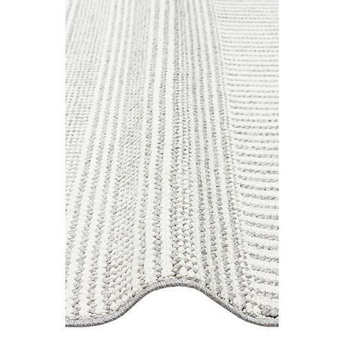 Oslo OSL 01 White Grey Hav Vermeyen �pler ile �retilen Yumu�ak Tu�eli �rg� Dokuma Makine Hal�s�.