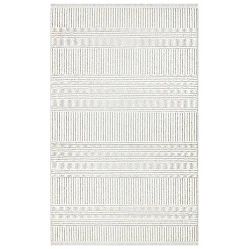 Oslo OSL 01 White Grey Hav Vermeyen �pler ile �retilen Yumu�ak Tu�eli �rg� Dokuma Makine Hal�s�.