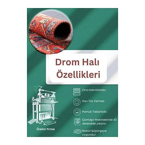 Hal�max Drom Kaymaz Tabanl� Y�kanabilir Siyah Patchwork Desenli Hal�