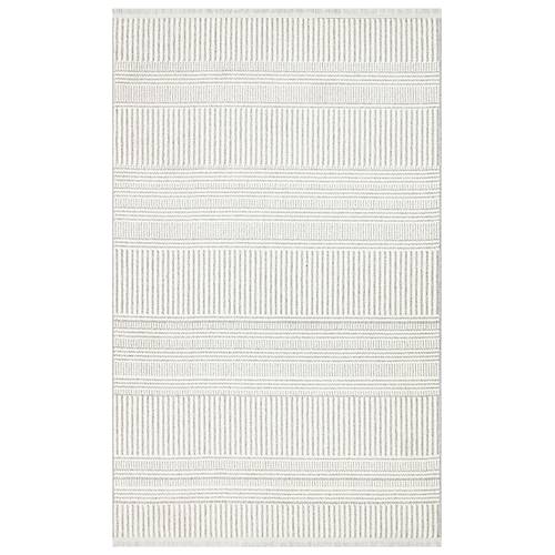 Oslo OSL 01 White Grey Hav Vermeyen �pler ile �retilen Yumu�ak Tu�eli �rg� Dokuma Makine Hal�s�.