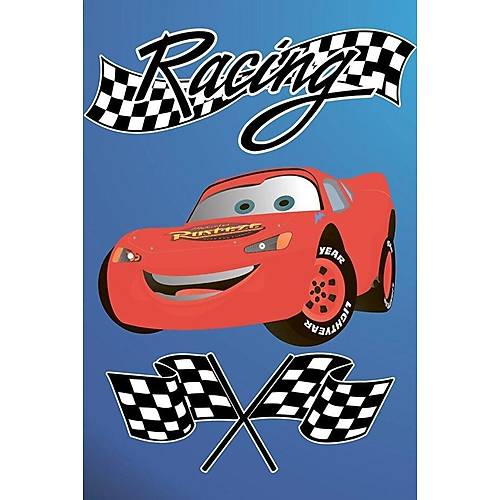 Hal�max Cino 88 K�rm�z� �im�ek Yar�� Arabas� Erkek �ocuk Odas� Oyun Hal�s� Mavi